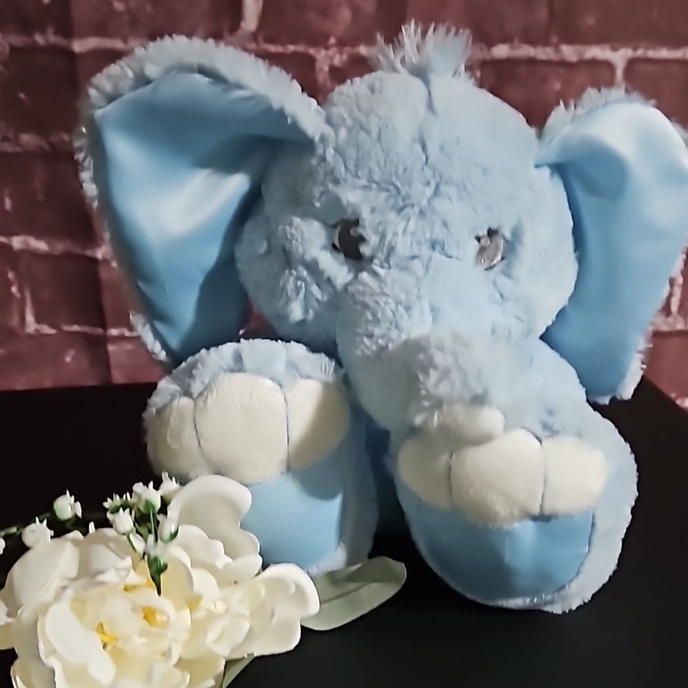 Aurora Baby Blue Plush, Cuddly Elephant